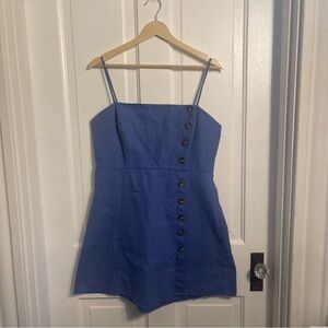 Copper Key Blue Button Linen Mini Dress Size XL